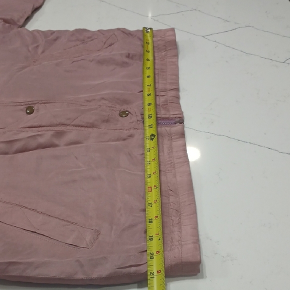 EXCHANGE Pink Bomber Jacket with Stand-Up Collar and Elastic Waistband - Picture 6 of 10